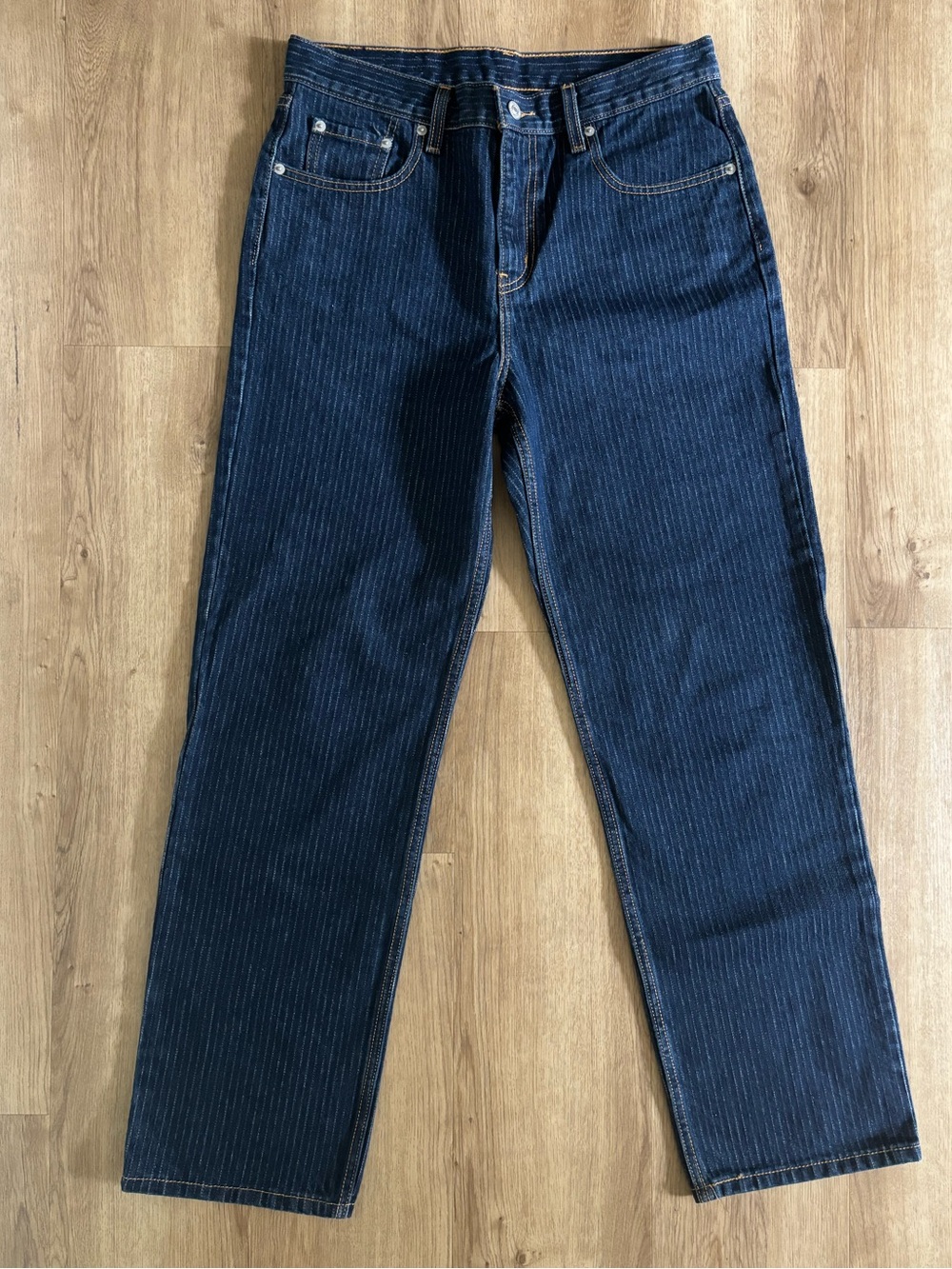 Levi's Low Pro Striped Denim Jeans 29x30 Mid Rise Relaxed Straight Leg